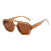 3486 Marco frontal geométrico de gran tamaño Aviador de doble puente elevado Gafas de sol unisex