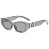 3454 Gafas de sol de ojo ovalado de gato Biggie Hardware de metal geométrico en templos Gafas de sol