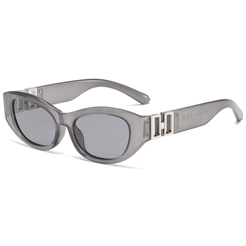3454 Gafas de sol de ojo ovalado de gato Biggie Hardware de metal geométrico en templos Gafas de sol