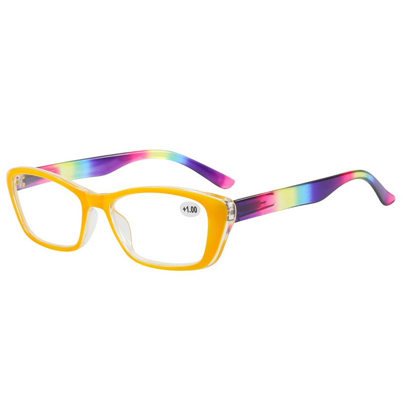 3125 Colores de gelatina translúcida marco de patrón de arcoiris de lentes de lectura