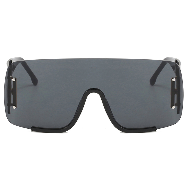 86487 Gran marco sin borde Lente Rivierte de plata decoración unisex Gafas de sol