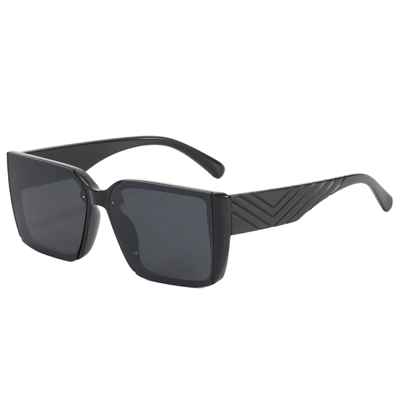 86497 líneas de marco de forma rectangada brazos curvos uva uvb protección gafas de sol para mujeres