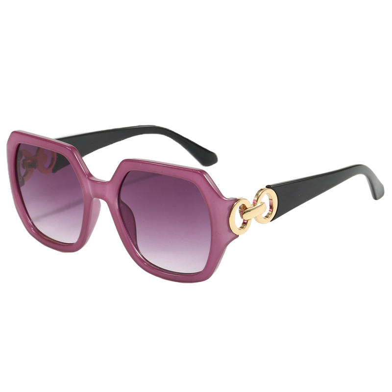 86525 Biggie Square Shape Shiny Gold Gold Metal Metal Logo en templos Gafas de sol de mujeres