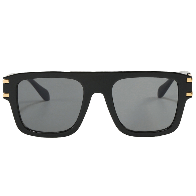 86523 Marco cuadrado Puente horizontal de la nariz horizontal brazos de metal de metal gafas de sol unisex