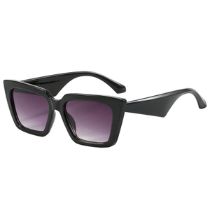 86510 Marco en forma de Cateye con brazos trapeciformes PC inyección de gafas de sol para mujeres