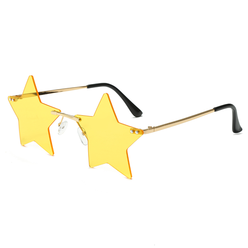 Stock Popular lindo colorido marco de forma de estrella para adultos unisex beach beach itursing concertal festival uv400 gafas de sol #82490