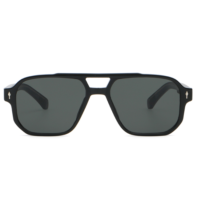 9820 Puentes de doble nariz de marco grande Puentes resistentes Gafas de sol de plástico