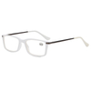 3004 Forma rectangular de plástico marco delantero esmalte de metal delgado Gafas de lectura unisex