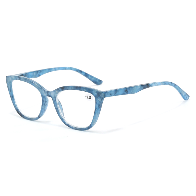 3101 Cateye Shape Full French Bisagra de resorte cómodo Colores de mármol Gafas de lectura