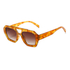 3486 Marco frontal geométrico de gran tamaño Aviador de doble puente elevado Gafas de sol unisex