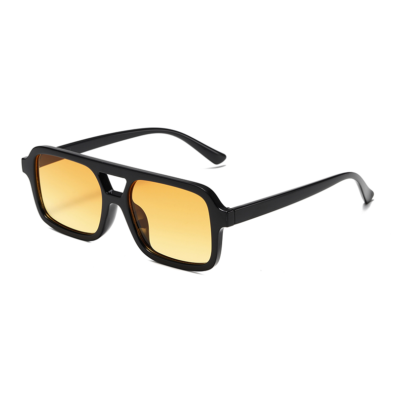 3485 de gran tamaño plano plano de marco frontal estilo piloto doble puente doble gafas de sol unisex