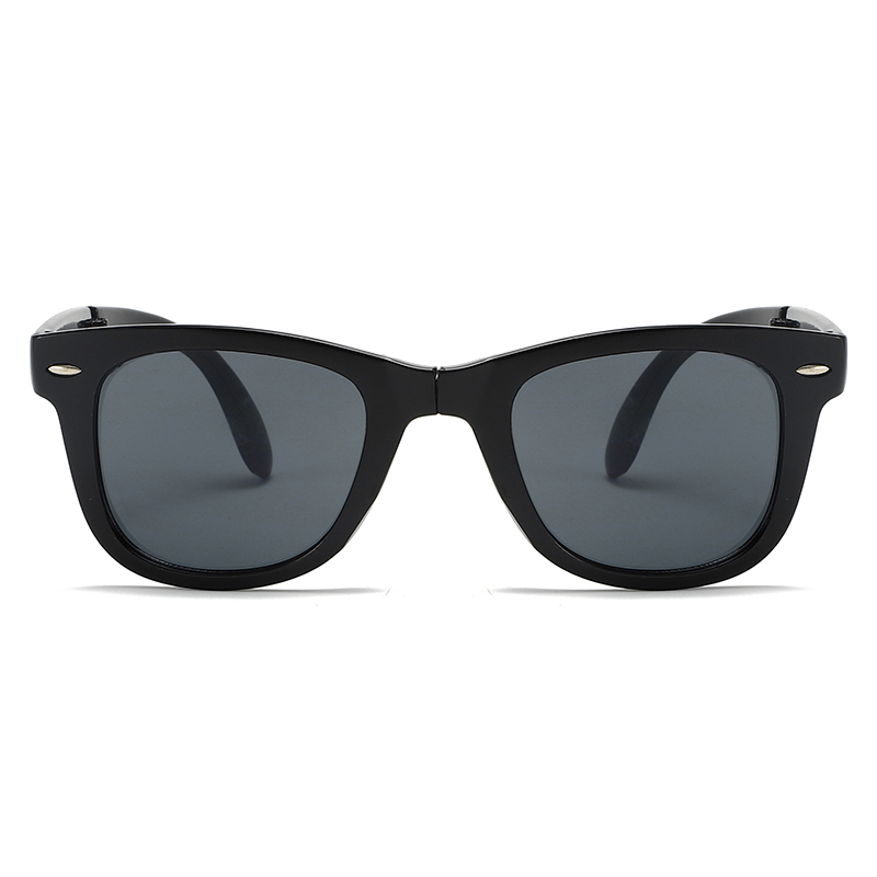 88166 Estilo clásico de estilo Wayfarer Black con lente mono gris promover ventas gafas de sol plegables portátiles