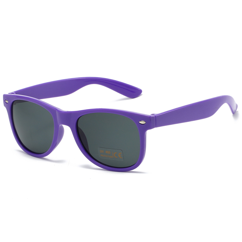 88163-6 Forma ovalada marco violeta sólido lente de color de color gris mono gafas de sol promocionales