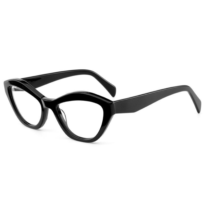 8210 Mariposa en forma de mariposa Templos geométricos de acetato con bisagra con bisagra Sprung Mujeres ópticos