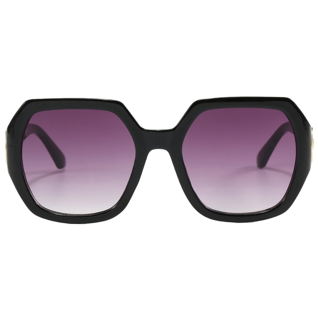 86525 Biggie Square Shape Shiny Gold Gold Metal Metal Logo en templos Gafas de sol de mujeres