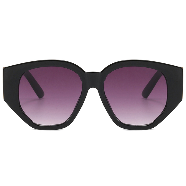 86530 Hexagon Shape Frame, templos ancho con hardware de oro brillante para mujeres gafas de sol de moda