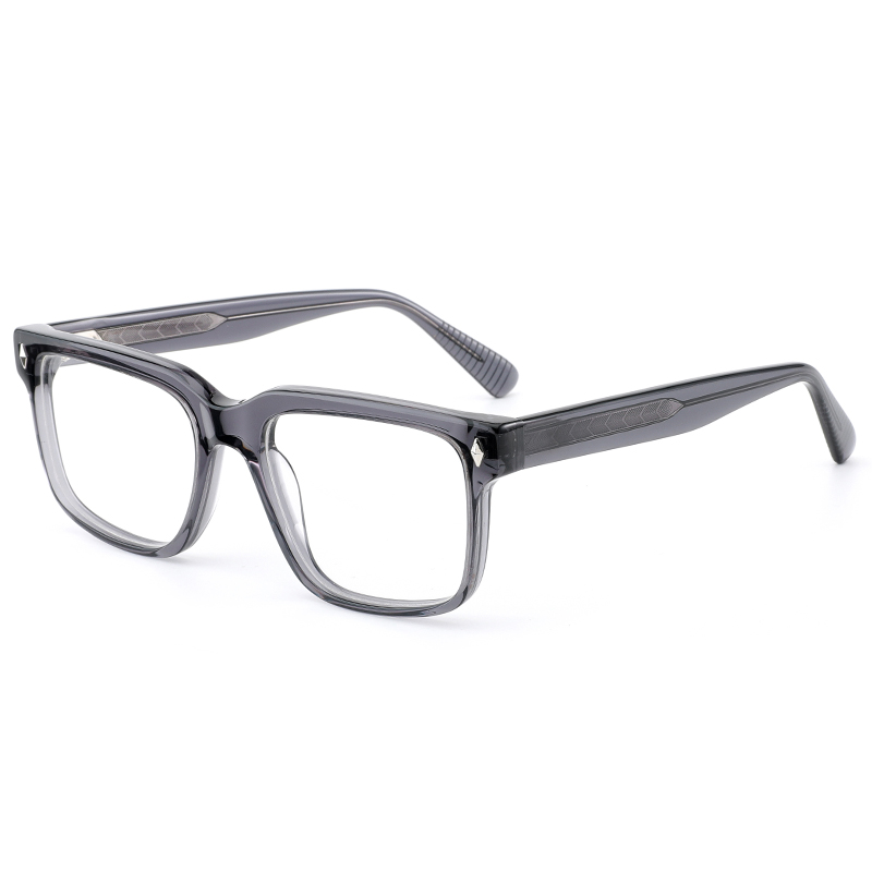 8019 marcos de forma cuadrada con pines de metal insertados semplos listos de acetato de acetato marcos ópticos para hombres