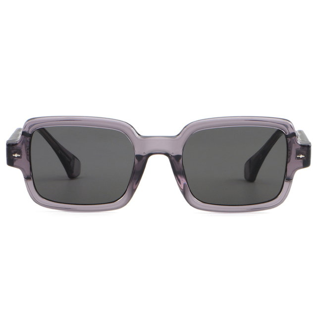 9803 Forma rectange con remaches de metal dorado Gafas de sol de mujer doble bisagra