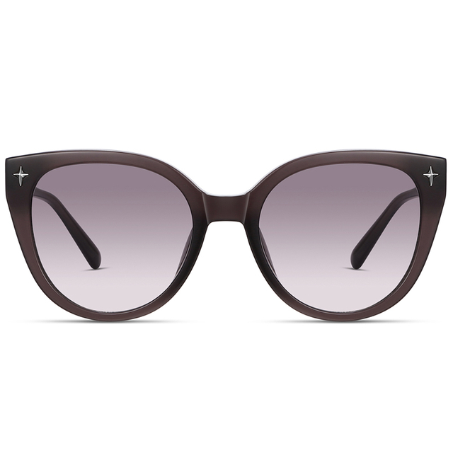 9148 Marco de acetato en forma de mariposa cuenta con gafas de sol de metal en forma de estrella