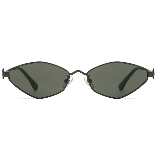 7287 Marco de forma geométrica Diseño único para templos delgados Gafas de sol de metal para mujeres