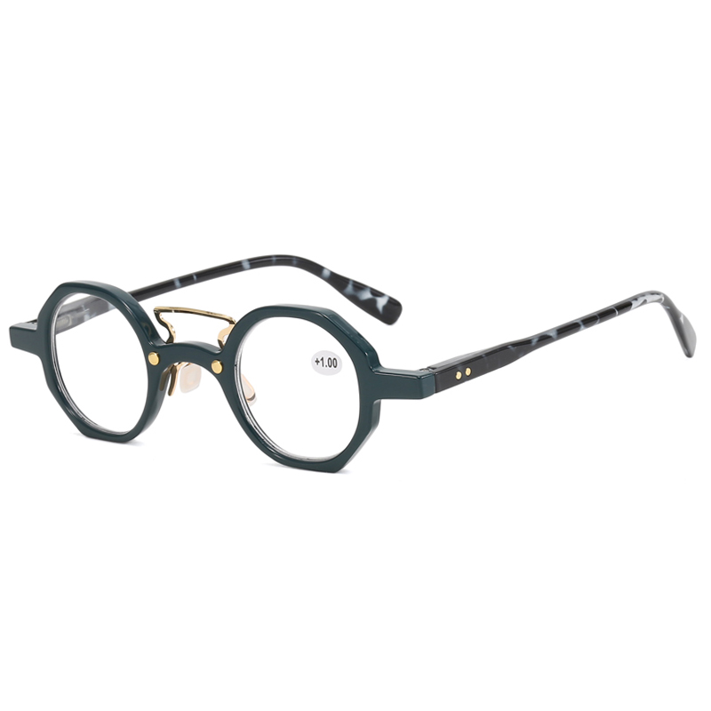 3085 Geomertic Retro Fronde Free cuenta con lentes de lectura de puente de la nariz de metal