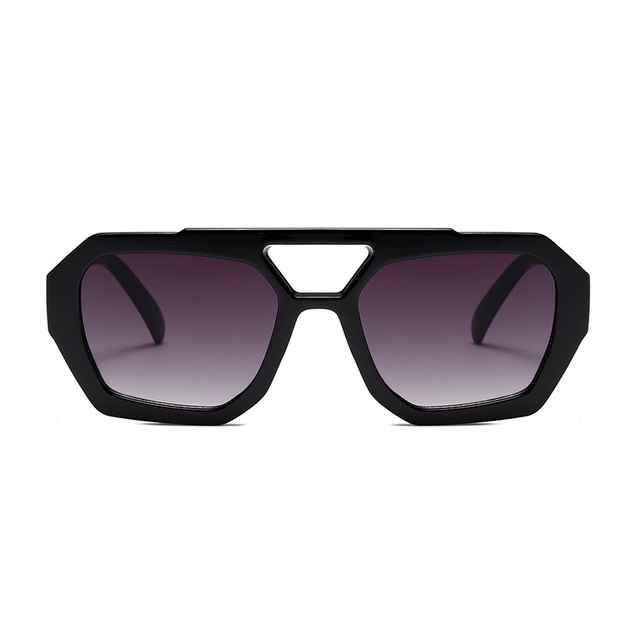 3486 Marco frontal geométrico de gran tamaño Aviador de doble puente elevado Gafas de sol unisex