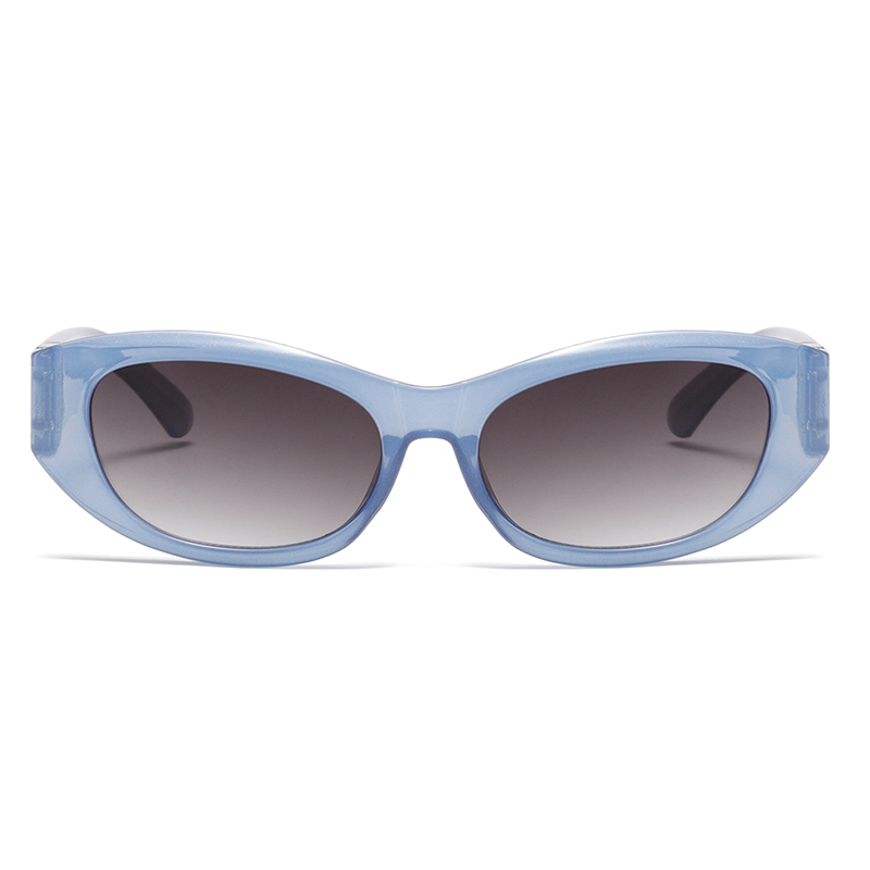 3454 Gafas de sol de ojo ovalado de gato Biggie Hardware de metal geométrico en templos Gafas de sol