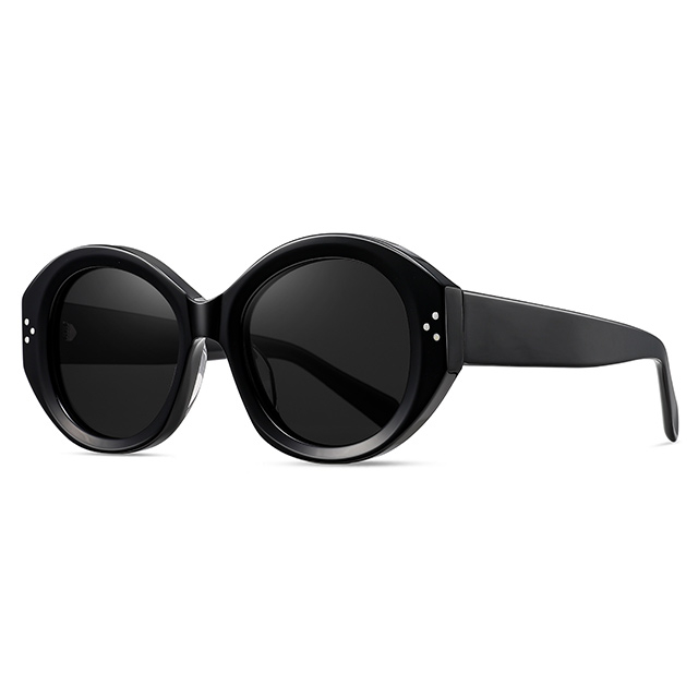 32114 Gafas de sol de acetato de forma ovalada geométrica elegante