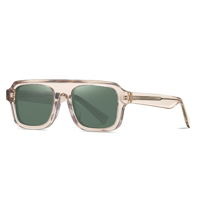 32101 Puente grueso horizontal Gafas de sol de acetato unisex de alta calidad