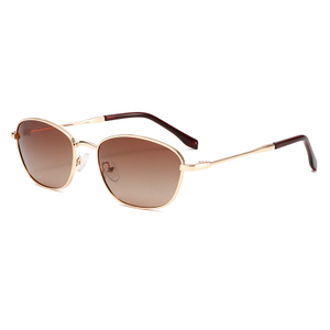 2312 Marco de alambre de metal ovalado arqueado Tac lente polarizada ultraligera gafas de sol unisex