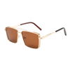 2282 Marco de metal de forma cuadrada gental con gafas de sol unisex únicas del lado doble cubierto