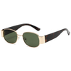 2285 El marco delantero de metal redondo cuenta con templos de plástico anchos gafas de sol clásicas unisex