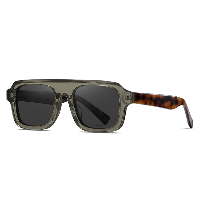 32101 Puente grueso horizontal Gafas de sol de acetato unisex de alta calidad