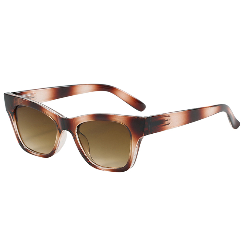 86509 Marco en forma de Cateye con diseño de brazos delgados Gafas de sol de mujeres multicolores