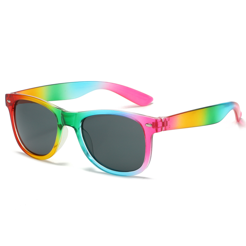 88163-16 Gafas de sol transparentes al por mayor MOQ Transparent Rainbow Color para promocionar ventas