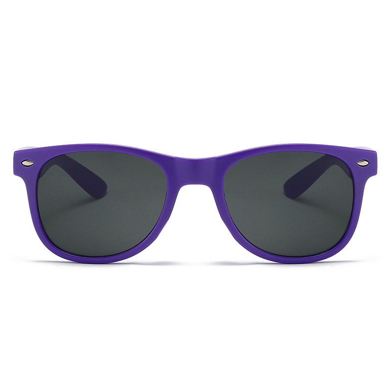 88163-6 Forma ovalada marco violeta sólido lente de color de color gris mono gafas de sol promocionales