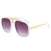 86518 Biggie Frame with I Shape Metal Double Puente de Oro Tono de oro Templos de metal Gafas de sol Aviator