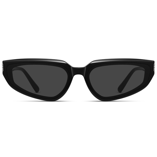 9115 El marco de ojo de gato con estilo 9115 presenta gafas de sol de acetato de hardware de metal lateral