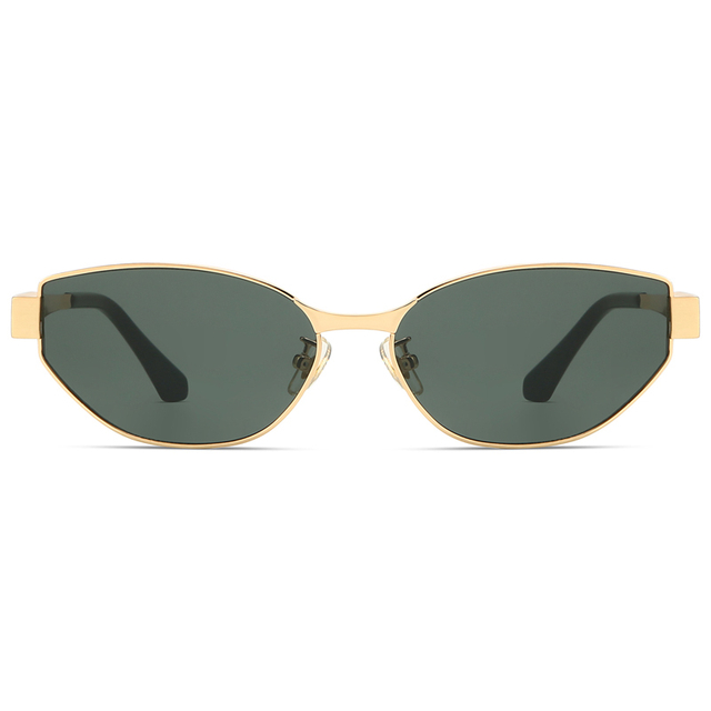 7285 Retro y elegante forma Cateye Forma de nylon de marco completo Gafas de sol de acero inoxidable