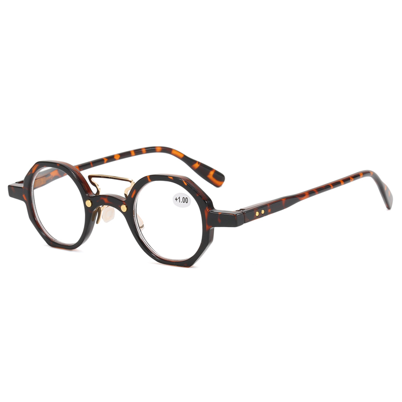 3085 Geomertic Retro Fronde Free cuenta con lentes de lectura de puente de la nariz de metal