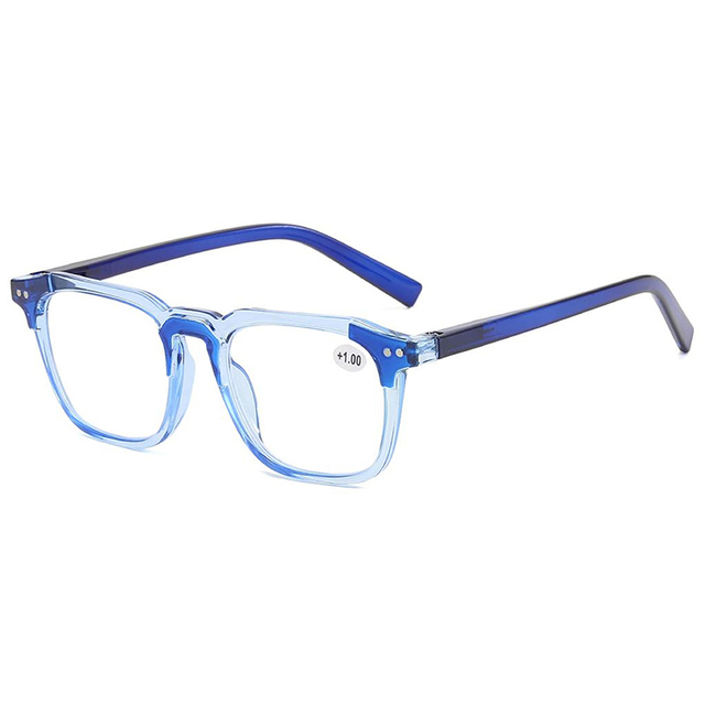 3092 Marco cuadrado geométrico Cuenta de litros con el puente de la nariz de la cerradura Gafas presbitópicas