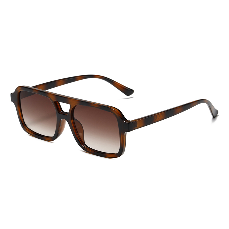 3485 de gran tamaño plano plano de marco frontal estilo piloto doble puente doble gafas de sol unisex
