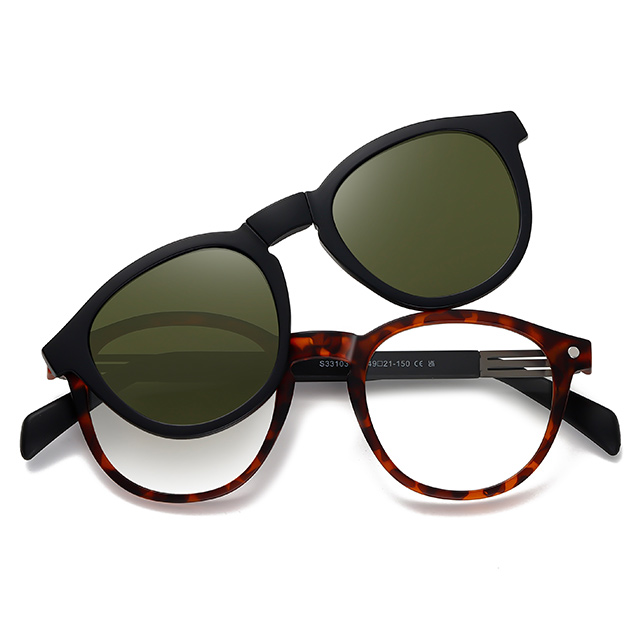 33103 Clip polarizado TAC de marco redondo en gafas de sol