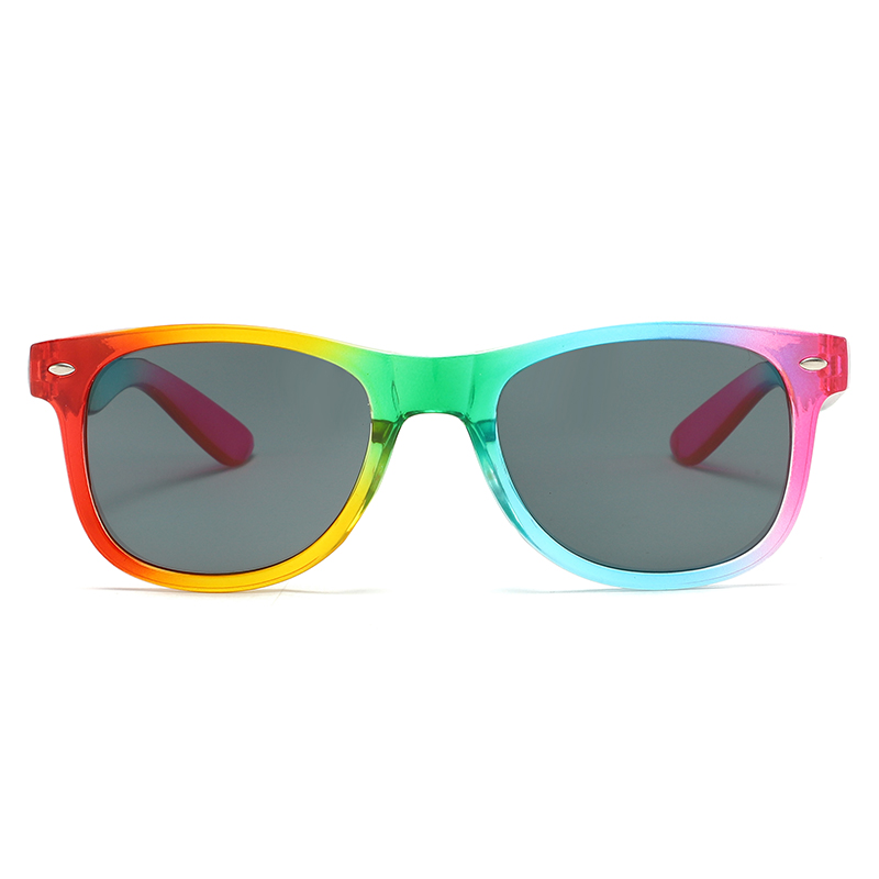 88163-16 Gafas de sol transparentes al por mayor MOQ Transparent Rainbow Color para promocionar ventas