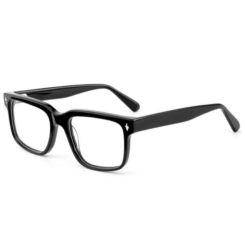 8019 marcos de forma cuadrada con pines de metal insertados semplos listos de acetato de acetato marcos ópticos para hombres