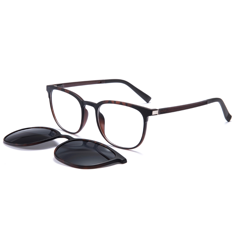 1907 marcos ovales en forma de lente de protección UV400 Clip de acero de plástico en anteojos para unisex