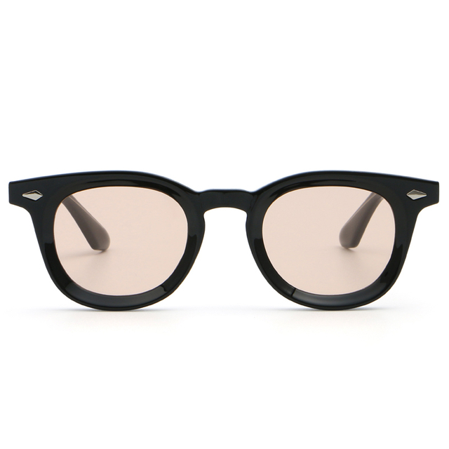 6248 Clasis clásicas de forma redonda Rivetas de metal plateado Gafas de sol de plástico gruesas