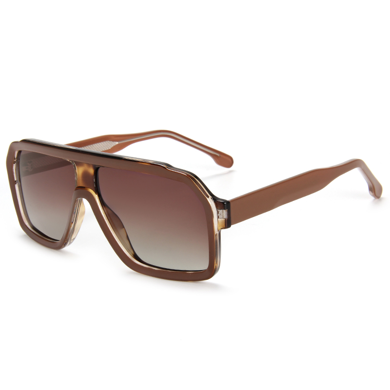 5006 Gran marco de aviador Nariz horizontal Puente TAC Lente polarizada Gafas de sol unisex