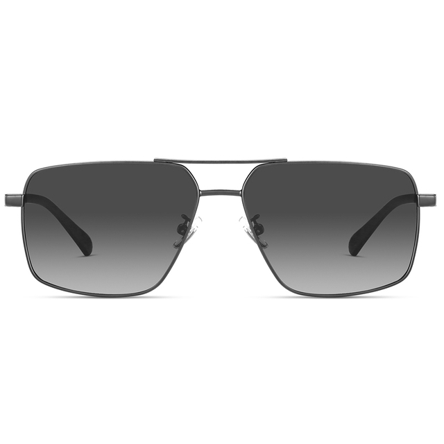 7325 RECTANGULAR LL CORMO COMPLETO DOBLE PUENTE TAC Gafas de sol de acero inoxidable