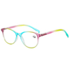 3123 marco de cateye ovalado hermosos colores translúcidos para mujeres leyendo gafas